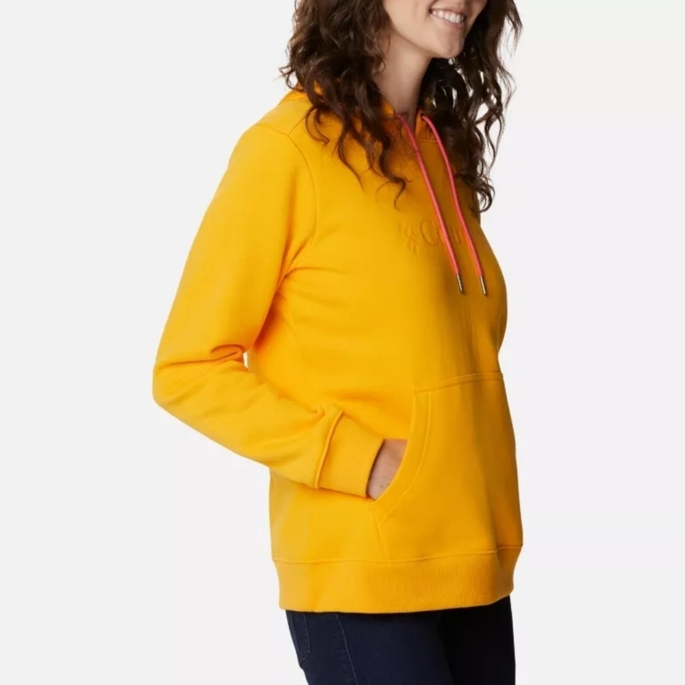 Columbia Logo Hoodie, Color Bright Marigold Size S - Picture 3 of 15
